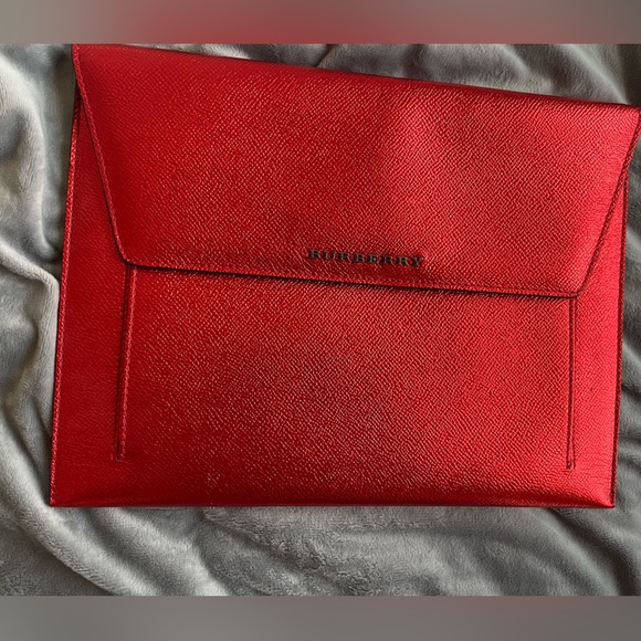 Burberry  Red Leather Clutch. ($500 Value) - Picture 1 of 4